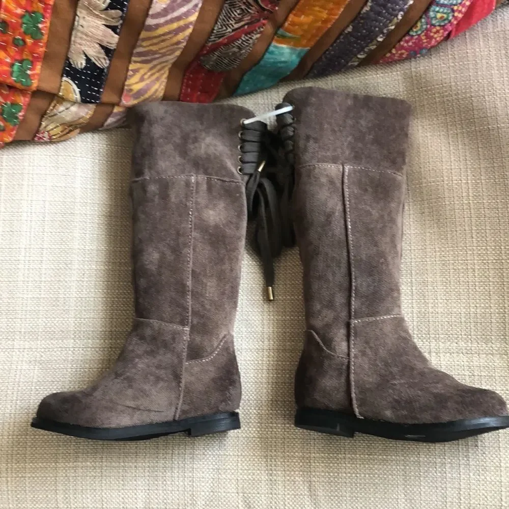 Joyfolie Chantal in Stone Faux Suede Toddler Boots